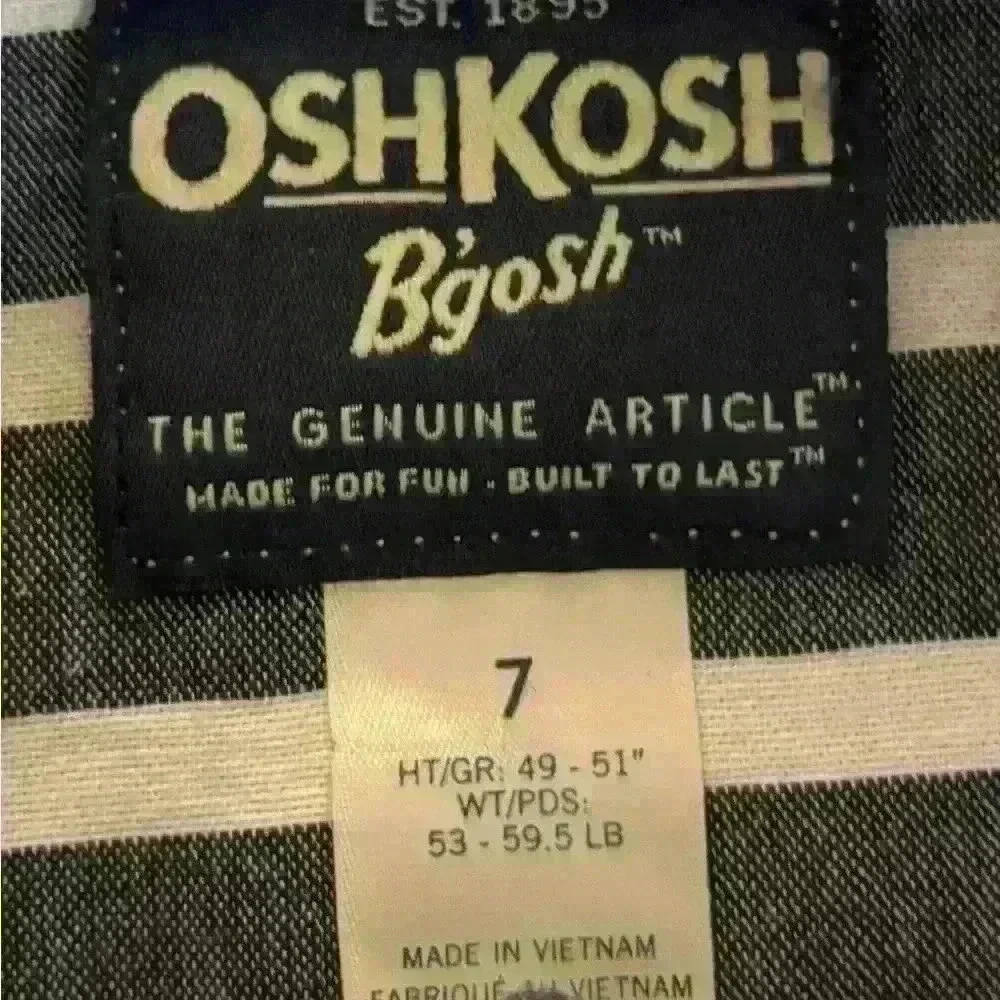 OshKosh B'gosh Lightweight FullZip Hooded Jacket blue & white striped  Boys Sz 7